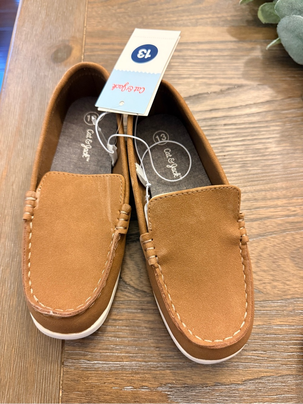 Cat & Jack Size 13 Kids Tan Moccasin Slip-On Shoes
